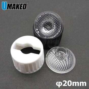 Lente LED 50x20mm con soporte blanco/negro y ángulo 90/120 grados