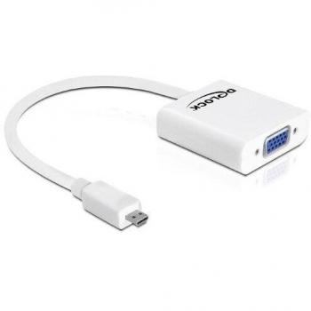 Delock 65347 HDMI-Micro D Stecker zu VGA Buchse Konverter, weiß