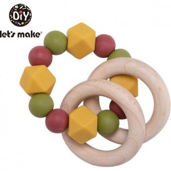 Cadena de Cuentas de Dentición con Pulsera de Silicona