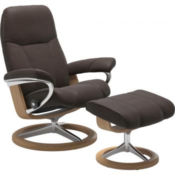 Stressless® Consul Premium Set – Relaxsessel inkl. Hocker, Signature Base, Größe L, Eichen-Frame