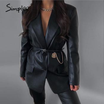 Chaqueta de invierno Simplee de piel sintética con bolsillo con solapa