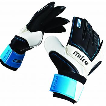 Mitre Anza G2 Roll GK Gloves – White/Black/Cyan, 10