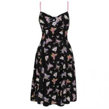 Urban Kocho Black Midi Dress with Heart Neckline