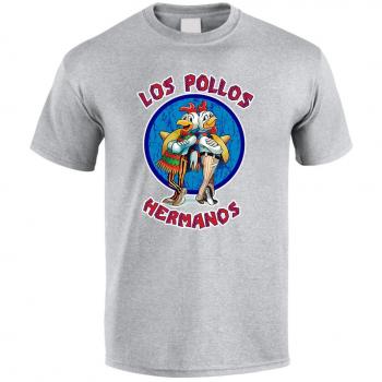 Los Pollos Hermanos Breaking Bad Heisenberg T-Shirt (Größe XL, Grau)