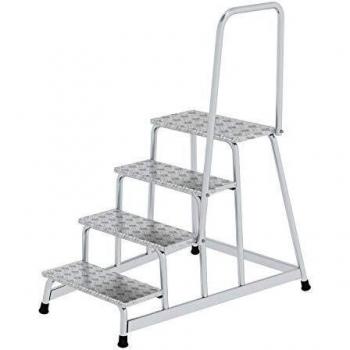 MUNK Günzburger Steigtechnik Aluminium-Arbeitspodest starr Handlauf, 4 Stufen