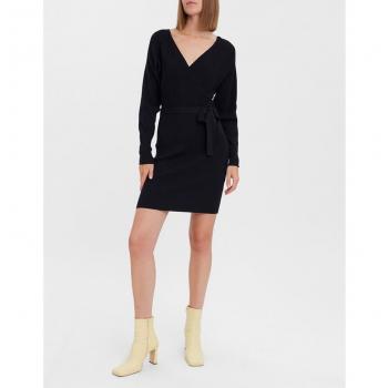 Robe portefeuille courte en maille noire XL femme Vero Moda