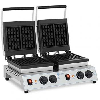 ROYAL CATERING Doppel-Waffeleisen belgisches Waffeleisen Waffelmaschine rechteckig 2 x 1.500 W