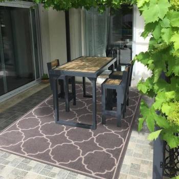 Tapis d'extérieur gris adapté chauffage sol 200x290 cm KUMA