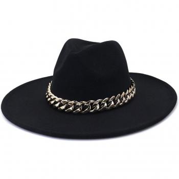 Chapeau Fedora Jazz en feutre, 9.5CM, couleur unie pêche, pour homme et femme