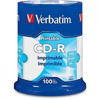 Verbatim 100-Pack White Printable CD-R Discs