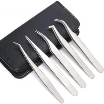 Set de Pinzas Anti‑Estática 5 pcs – Joyería y Belleza