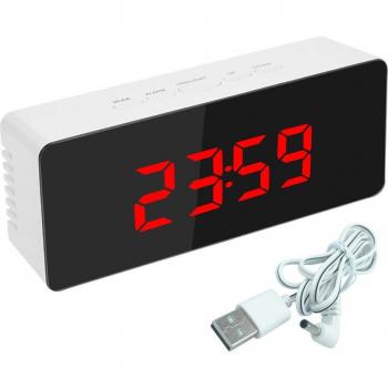 Compact Digital Alarm Clock with Thermometer