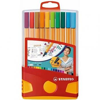 Stabilo Point 88 Fineliners, 0.4 mm Nib, Assorted Ink (Pack of 20)
