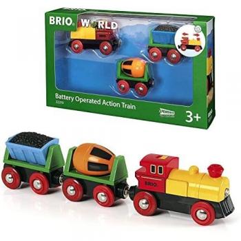 Brio Battery Operated Action Train 33319 with Headlight for Wooden Train Set