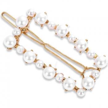 Épingles à cheveux en métal avec perles pour filles