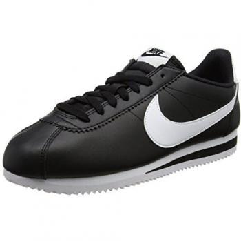 Nike Women’s Classic Cortez Leather Gym Shoes – Dual Color (Black/White), UK 5
