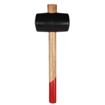 Bauwerkzeug: Gummi-Hammer Ø 64 mm, 600 g – Holzhandgriff