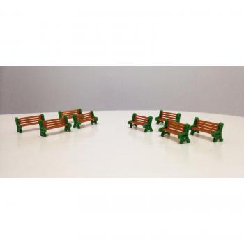 Outland Models 8 pcs Park Bench Set HO OO Scale 1:87 Railroad Scenery