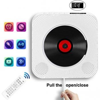 White Wall Mounted Bluetooth CD Music Player