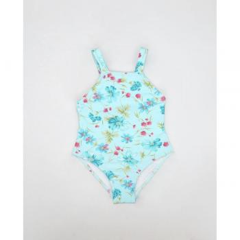 Bañador Fina Ejerique con volante y flores azules