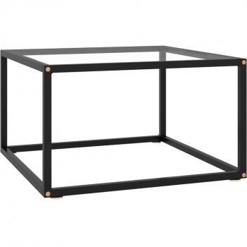 Table Basse Moderne Noir avec Verre 60x60x35 cm