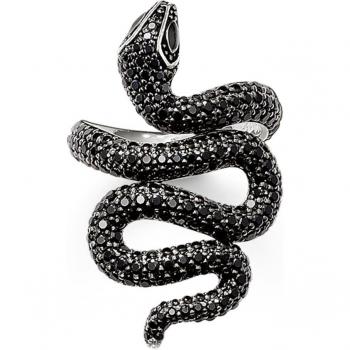 Sombra de Serpiente: Anillo de Plata con Piedra Negra