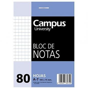 Bloc de Notas Cuadriculado A7 80 Hojas Microperforadas
