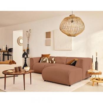 Canapé modulable Lisa Design 4 places angle droit terracotta 250x69x162cm