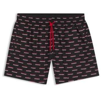 Hugo Black Logo Print Swim Shorts