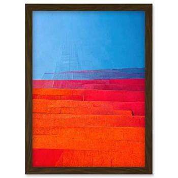 Orange-Red Spectrum Step Art
