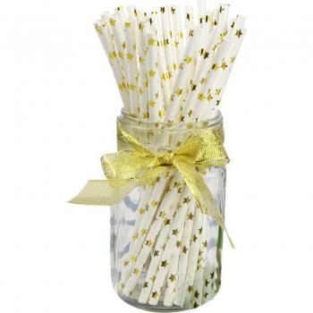 50 Pcs Festive Stripe Paper Straws for Events