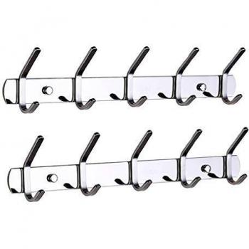 Wall Coat Racks (Stainless Steel Silver) 2PC
