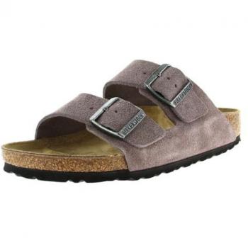 Sandales Birkenstock Arizona cuir suédé violet fané, taille 40 femme