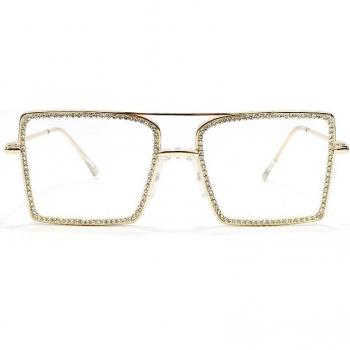 Marcos de Gafas de Sol Retro con Detalles de Diamante
