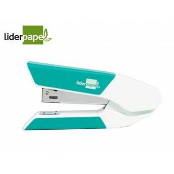 Grapadora Turquesa Liderpapel con Extraegrapas y 1000 Grapas 22/6 24/6