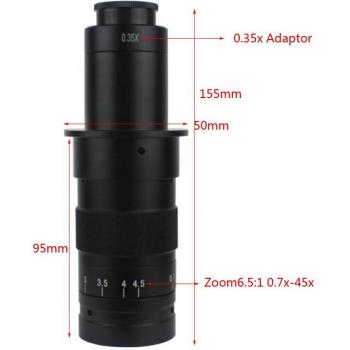 Caméra microscope 180 X à 300 X, monture C‑mount, zoom 0.7X‑4.5X, interface HDMI/USB