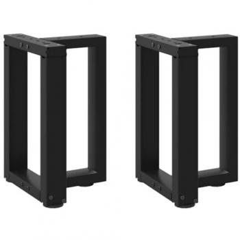 Pieds de table en T 2 pcs noir 28x25x(42-43) cm acier