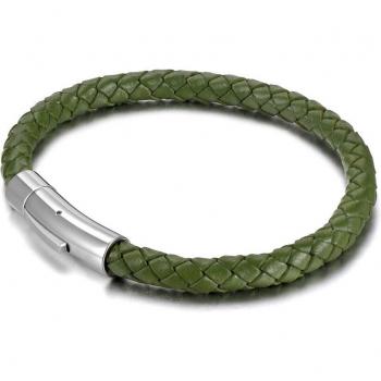 Bracelet homme en cuir avec motif plume