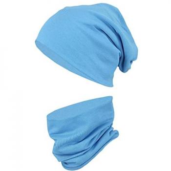 TupTam Beanie und Schlauchschal Set für Kinder in sanftem Blau