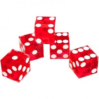 5pcs Transparent D6 Casino Dice (19mm) with Razor Edges