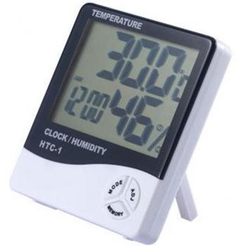 Digitaler Hygrometer-Wecker mit LCD-Anzeige für Temperatur und Feuchtigkeit