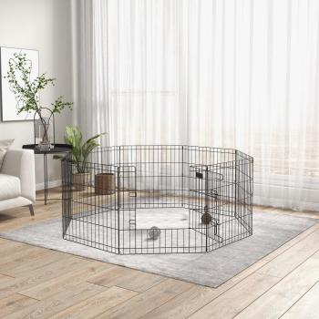 PawHut 24'' Pet Dog Playpen, Eight-Panel Metal Fence