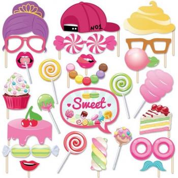 Accessoires de Photobooth sucettes douces, 25 pièces, accessoires de fête pour mariage