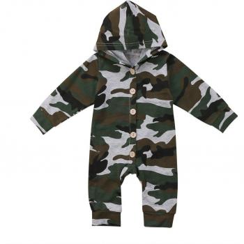 Emmababy Camouflage Hooded Playsuit