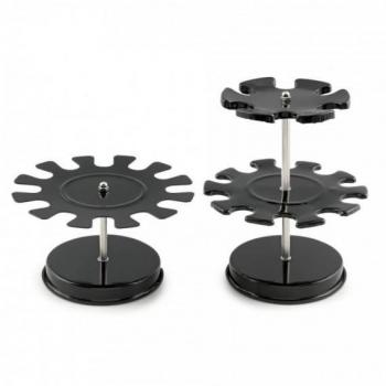 Portatimbri tondo metallo nero Ø 138xH.90 mm 16 posti