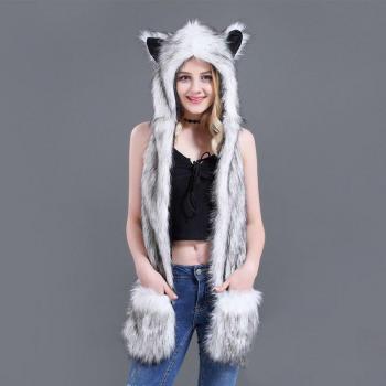 Meihuida Winter Cute – Sombrero Animal con Bufanda y Guantes de Fieltro