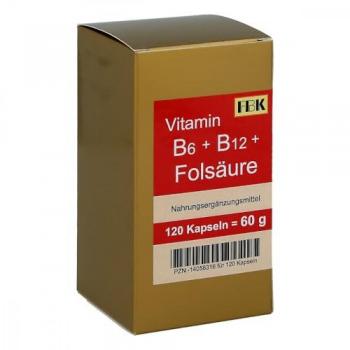 FBK-Pharma Vitamin B6+B12+Folsäure Kapseln 120 Stück