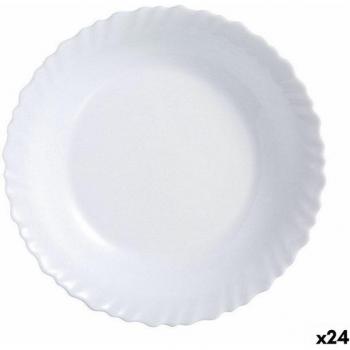Plato de vidrio Luminarc Festón Blanco, 25 cm, 24 piezas
