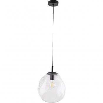 Lampada Sol Mini a sospensione, vetro, Ø 25 cm, nero/trasparente