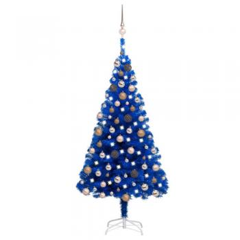 VidaXL Blue 150 cm Pre-lit Christmas Tree with Ornament Set